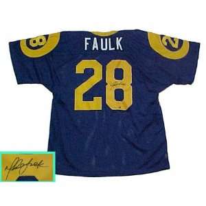  Marshall Faulk St. Louis Rams Autographed Throwback Blue 