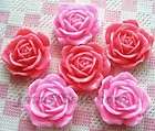 Decora Harajuku Pink flat back roses 6 pcs(31mm) (A240)