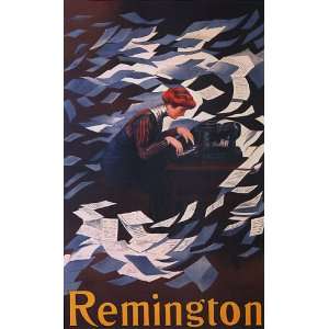  TYPEWRITER REMINGTON SMALL VINTAGE POSTER REPRO