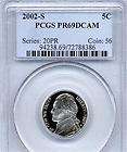 2002 S Jefferson Proof Nickel, PCGS PR 69 DCAM, Flashy 