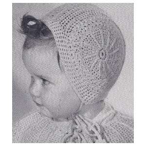  Vintage Crochet PATTERN to make   Baby Hat Bonnet Helmet 
