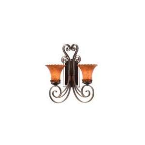    STONE Mirabelle 2 Light Wall Sconce in Tawny Port with Stone glass