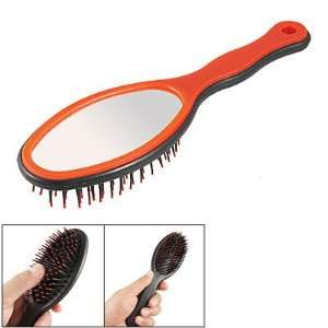  Built in Oval Shaped Mirror Orangered Black Hair Brush 