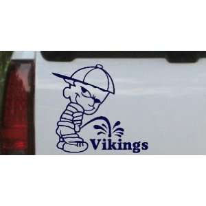 Pee On Vikings Car Window Wall Laptop Decal Sticker    Navy 22in X 20 