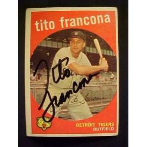  Tito Francona Detroit Tigers #268 1959 Topps Autographed 