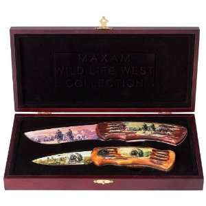    New   2PC WILD WEST LOCKBACK KNIFE by Maxam Arts, Crafts & Sewing