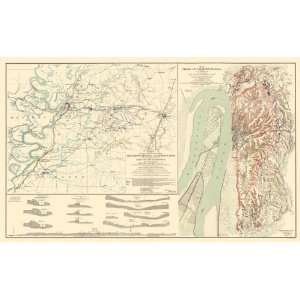  VICKSBURG (SEIGE OF) MISSISSIPPI CIVIL WAR MAP 1863
