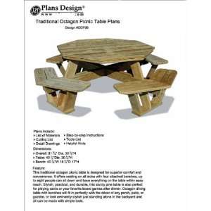   Picnic Table Set / Woodworking Out Door Furniture Plans Pattern #ODF06
