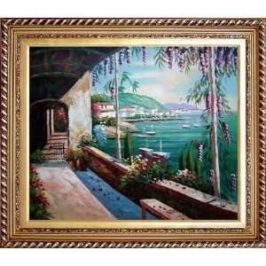  Oil Painting, with Exquisite Dark Gold Wood Frame 26.5 x 30.5 inches