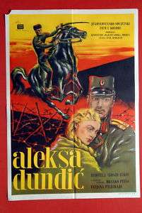 ALEKSA DUNDIC WW1 RUSSIAN 1958 RARE EXYU MOVIE POSTER  