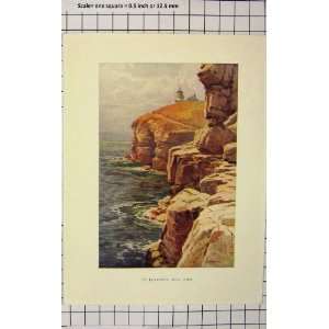  Colour Print Lighthouse Anvil Point Sea Haslehust