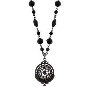  Vintage Onyx Black Costume Necklace Jewelry