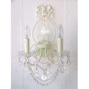  Double light Ivory Crystal Wall Sconce