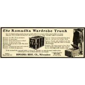  1905 Ad Romadka Wardrobe Trunk Brothers Milwaukee Clothes 