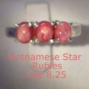 Viet Nam Star Ruby/Pink Sapphires Handmade Sterling Silver Ladies Ring 