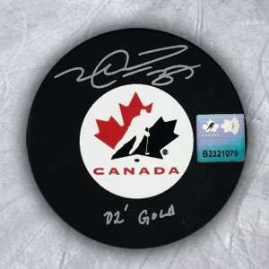  MIKE PECA Team Canada SIGNED 02 GOLD Olympic Puck Sports 