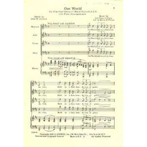   World (SATB) (Sheet Music) John W. Bratten; Geoffrey OHara Books