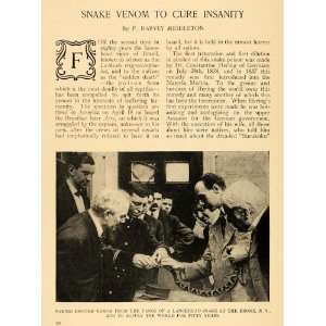  1908 Article Snake Venom Cure Insanity Disease Lachesis 