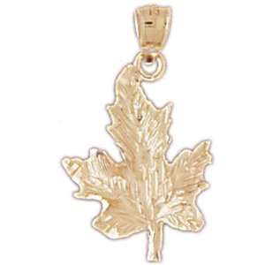  14kt Yellow Gold Maple Leaf Pendant Jewelry