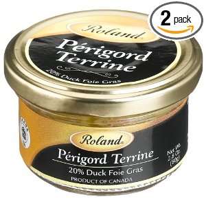 Roland Pate, Perigord Terrine With 20% Foie Gras, 2.8 Ounce Jars (Pack 