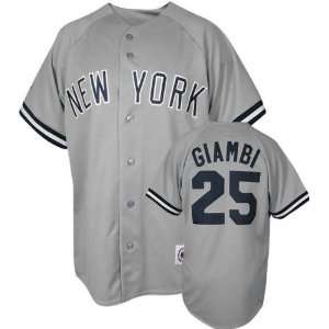  Jason Giambi Majestic MLB Road Grey Replica New York 