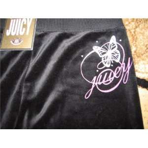 Juicy Couture Black Velour Tracksuit Butterfly style Size 