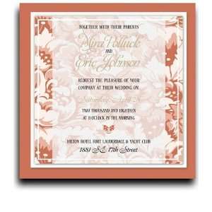  170 Square Wedding Invitations   Russet Floral Jubilee 