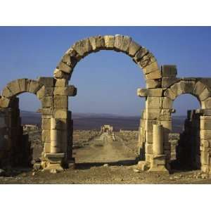 Tangier Gate, Volubilis, UNESCO World Heritage Site, Morocco, North 