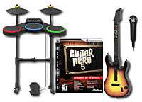 PS3 Guitar Hero 5 Band Kit w/Guitar+Drums+Mic+Game Set 047875958777 