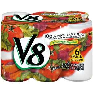 V8 Vegetable Juice Cans 6 ct   8 Pack  Grocery & Gourmet 