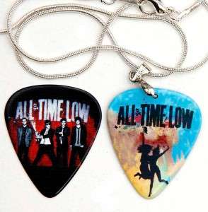 All Time Low Silver Guitar Pick Necklace + Pick  