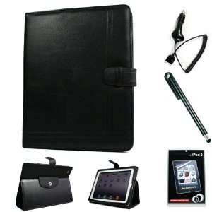  Case with Kick Stand for Apple iPad 2 + Black Car Charger for iPad 