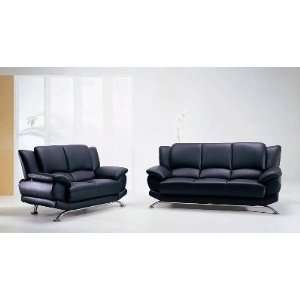  9908 Black Leather Sofa (Color # 0185) 9908 Black Leather 