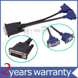 NEW DVI Male To Dual VGA Female Splitter Cable  