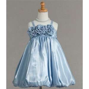  Blue Flower Girl Bubble Dress Size 7 8 
