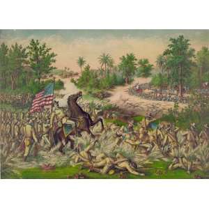  American History Poster   Battle of Quingua Phil. I. April 