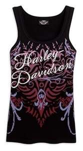 Harley Davidson Womens Allover Print Tank Top with Embellishments 