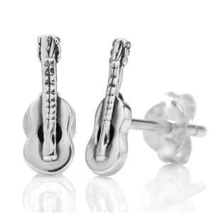   Tiny Acoustic Guitar Post Stud Earrings 12 mm Jewelry for Women, Teens