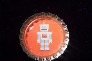 MR ROBOTO ~ ROBOT BOTTLE CAP CHARMS OR MAGNET  