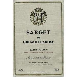  Sarget De Gruaud Larose St. Julien 2001 750ML Grocery 