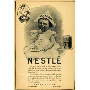  1904 Ad Birds Nest of Babies Henri Nestles Food Mothers 