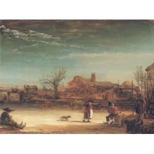   Winter Landscape Rembrandt van Rijn Hand Painted Art