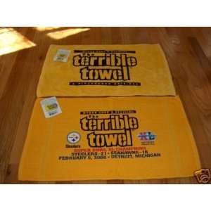  2 Pittsburgh Steelers *Official* Terrible Towels   1 Gold 