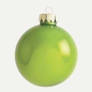  Pack Of 4 Pearl Kiwi Green Glass Ball Christmas Ornaments 