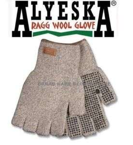 ALYESKA Quality Ragg Wool FINGERLESS GRIP Gloves M L XL  