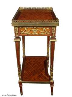   Mahogany with Tulipwood Inlay Louis XVI End Table with Parquet Veneers