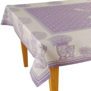  Valensole Purple Jacquard 100% Woven Cotton Tablecloth 63 