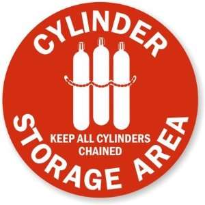  Cylinder Storage Area SlipSafe Vinyl Anti Skid Sign, 17 x 