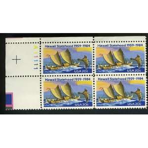 US Postage Stamps 1984 Hawaii Statehood #2080 Plate Block 