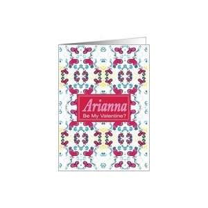  Arianna Floating Hearts and Flowers Be My Valentine Card 